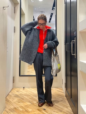 「アイテム（その他アウター、グレー系）」を使った、wgendoさん（レディース・162cm）の秋コーディネート