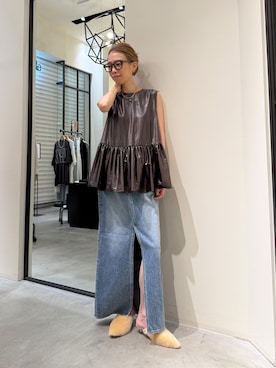 「アイテム（デニムスカート）」を使った、wgendoさん（レディース・162cm）の夏コーディネート