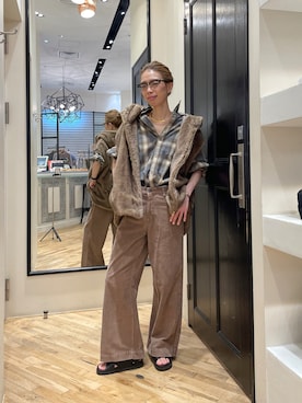 「ブラウンコーデ」｜「アイテム（その他アウター）」を使った、wgendoさん（レディース・162cm）の秋コーディネート
