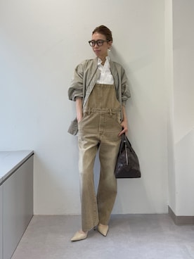 「アイテム（つなぎ/オールインワン）」を使った、wgendoさん（レディース・162cm）の冬コーディネート