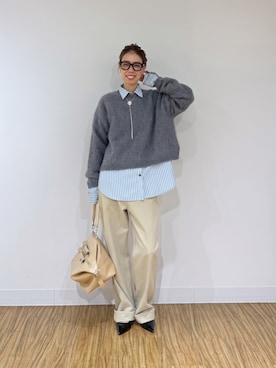「Whim Gazette（ウィムガゼット）の〈WEB限定〉【Nuition】ソフトウォッシュパンツ（その他パンツ、ベージュ系）」を使った、wgendoさん（レディース・162cm）の夏コーディネート