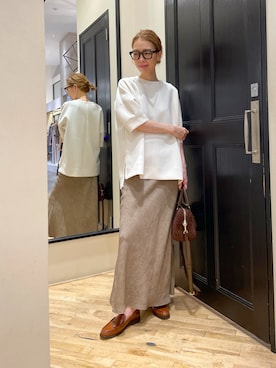 「アイテム（ローファー）」を使った、wgendoさん（レディース・162cm）の夏コーディネート