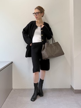 「Whim Gazette（ウィムガゼット）の【Hoaw.】スクエアショートブーツ（ブーツ）」を使った、wgendoさん（レディース・162cm）の秋コーディネート