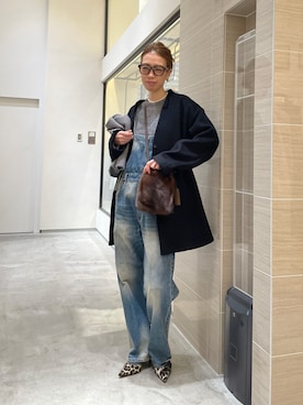 「アイテム（つなぎ/オールインワン）」を使った、wgendoさん（レディース・162cm）の冬コーディネート