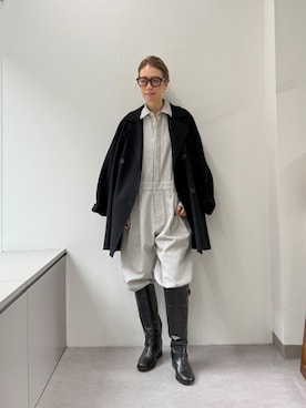「アイテム（ピーコート）」を使った、wgendoさん（レディース・162cm）の冬コーディネート