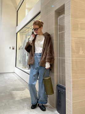 「アイテム（その他アウター、ブラウン系）」を使った、wgendoさん（レディース・162cm）の秋コーディネート