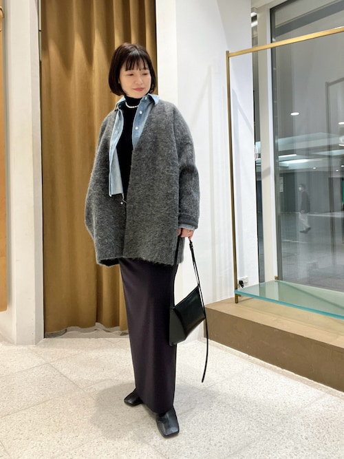 専用【名品】ウィムガゼット★ジャージーIラインロングスカート　黒　36 ジャージーIラインロングスカート（スカート）｜Whim Gazette