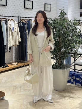 「A part by（アパートバイ）のチュールタンク（タンクトップ、ホワイト系）」を使った、apartby15さん（レディース）の春コーディネート