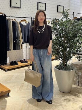 「A part by（アパートバイ）のオブリークトゥショートブーツ（ブーツ、ブラック系）」を使った、apartby15さん（レディース）の秋コーディネート
