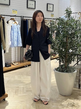 「A part by（アパートバイ）のハートモチーフバッグ（ショルダーバッグ、ブラック系）」を使った、apartby15さん（レディース）の春コーディネート