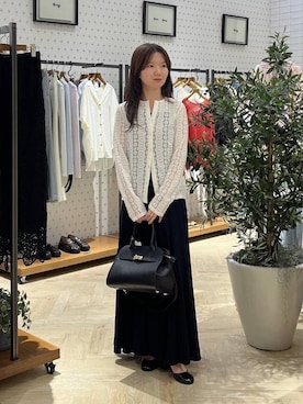 「A part by（アパートバイ）の【セレクト】AULENTTI_ベルトバッグ（ショルダーバッグ、ブラック系）」を使った、apartby15さん（レディース）の春コーディネート