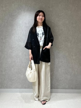 「アイテム（テーラードジャケット）」を使った、apartby15さん（レディース・154cm）の夏コーディネート