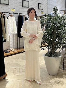 「A part by（アパートバイ）のハートモチーフバッグ（ショルダーバッグ、ホワイト系）」を使った、apartby15さん（レディース）の春コーディネート