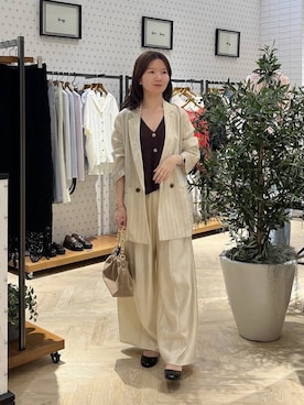 「A part by（アパートバイ）のヘマタイトビーズネックレス（ネックレス、シルバー系）」を使った、apartby15さん（レディース）の春コーディネート
