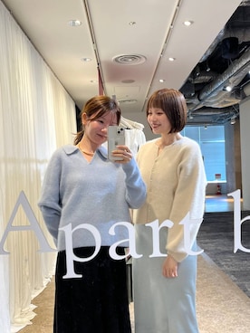 「A part by（アパートバイ）のオブリークトゥショートブーツ（ブーツ、ブラウン系）」を使った、apartby15さん（レディース）の夏コーディネート