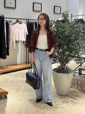 「A part by（アパートバイ）のメッシュニットブルゾン（ブルゾン、レッド系）」を使った、apartby15さん（レディース）の秋コーディネート