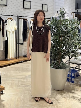 「A part by（アパートバイ）のソフトカーブバッグ（ショルダーバッグ、ホワイト系）」を使った、apartby15さん（レディース）の夏コーディネート