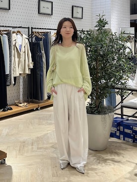 「A part by（アパートバイ）のチュールタンク（タンクトップ、ホワイト系）」を使った、apartby15さん（レディース）の春コーディネート
