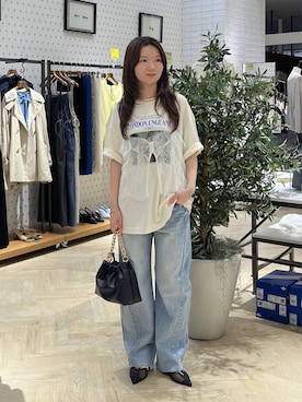 「A part by（アパートバイ）のチェーン2WAYBAG（ショルダーバッグ、ブラック系）」を使った、apartby15さん（レディース）の春コーディネート