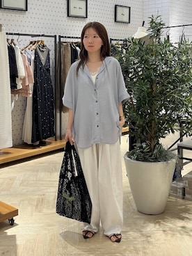 「A part by（アパートバイ）のレースニットタンクトップ（タンクトップ、ホワイト系）」を使った、apartby15さん（レディース）の夏コーディネート