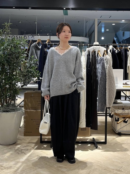 セール】モヘヤレースVネックニットプルオーバー（ニット/セーター