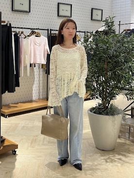 「A part by（アパートバイ）のメタルパーツパンプス（パンプス、ブラック系）」を使った、apartby15さん（レディース）の秋コーディネート