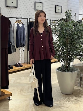 「A part by（アパートバイ）のソフトカーブバッグ（ショルダーバッグ、ホワイト系）」を使った、apartby15さん（レディース）の秋コーディネート