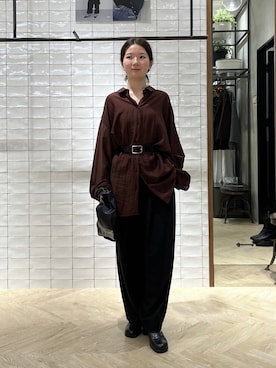 「A part by（アパートバイ）のアイテム（ベルト）」を使った、apartby15さん（レディース・155cm）の秋コーディネート