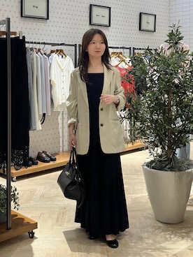 「アイテム（ノーカラージャケット）」を使った、apartby15さん（レディース・155cm）の春コーディネート