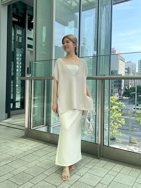 「アイテム（ボストンバッグ、シルバー系）」を使った、wgwatanabeさん（レディース・160cm）の夏コーディネート