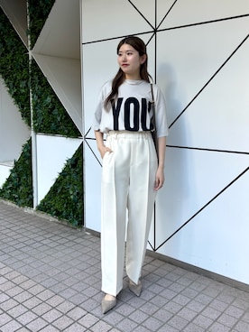 「Whim Gazette（ウィムガゼット）の【Hoaw.】スエードポインテッドパンプス（パンプス、グレー系）」を使った、wgwatanabeさん（レディース・160cm）の春コーディネート