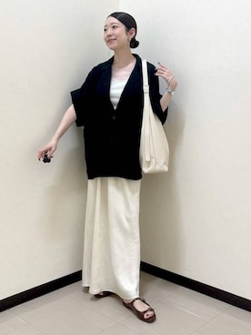 「LOWRYS FARM（ローリーズファーム）のアイテム（ジャケット/アウター）」を使った、なあせさん（レディース・157cm）の夏コーディネート