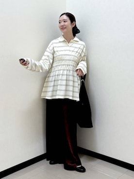 「LOWRYS FARM（ローリーズファーム）のバレエシューズ 1049086（バレエシューズ、ブラック系）」を使った、なあせさん（レディース）の秋コーディネート