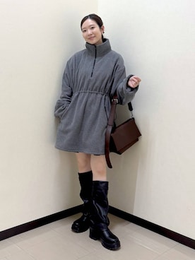 「LOWRYS FARM（ローリーズファーム）の【500mlペットボトル収納可】フラップショルダーＢＡＧ 1046881（ショルダーバッグ、ブラウン系）」を使った、なあせさん（レディース）の秋コーディネート