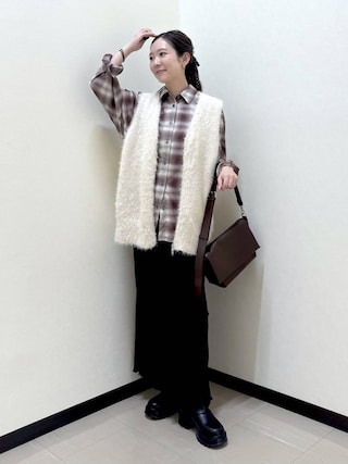 「LOWRYS FARM(ローリーズファーム)の【500mlペットボトル収納可】フラップショルダーBAG 1046881(ショルダーバッグ)」を使った、なあせさん(レディース)の秋コーディネート