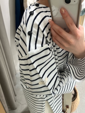 「Sygne.（シーニュ）のアイテム（Tシャツ/カットソー、ブラック系）」を使った、アラキユミさん（レディース・152cm）の春コーディネート