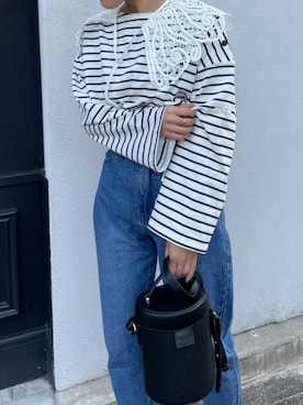 「Sygne.（シーニュ）のアイテム（バッグ、ブラック系）」を使った、アラキユミさん（レディース・152cm）の春コーディネート