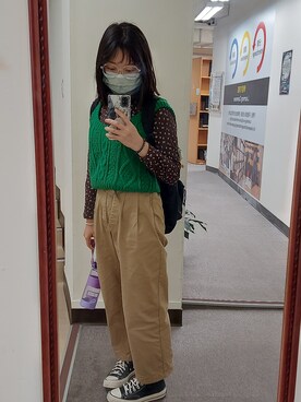 「GU（ジーユー）のアイテム（その他パンツ、その他）」を使った、えりさん（レディース・156cm）の春コーディネート