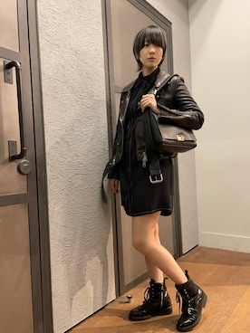 「ALLSAINTS（オールセインツ）のアイテム（シャツワンピース）」を使った、Ameliaさん（レディース・170cm）の秋コーディネート