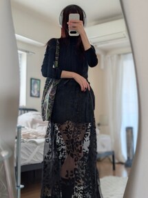 【定価7.7万円未使用】ワイスリー　W SHEER LEOPARD DRESS Y-3（ワイスリー）の「W SHEER LEOPARD SKIRT（スカート）」 - WEAR