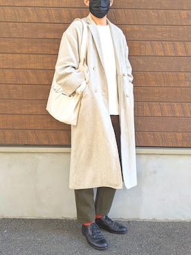 「Yohji Yamamoto（ヨウジヤマモト）のアイテム（バッグ）」を使った、iROKI.さん（メンズ・173cm）の春コーディネート
