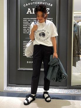 「AIGLE（エーグル）のアイテム（ナイロンジャケット）」を使った、okuyama39さん（レディース・160cm）の夏コーディネート