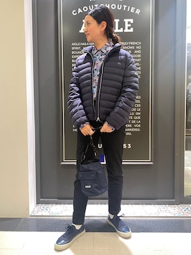 「AIGLE（エーグル）のアイテム（ダウンジャケット/コート）」を使った、okuyama39さん（レディース・160cm）の秋コーディネート