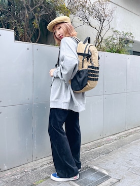 「学校」｜「アイテム（ハンチング/ベレー帽）」を使った、イ　ヒョンジンさん（レディース・158cm）の冬コーディネート