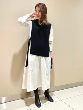 「qualite（カリテ）のアイテム（ワンピース）」を使った、NAOさん（レディース・170cm）の秋コーディネート