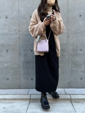 ジャケット アウターを使った 黒ワンピ の人気ファッションコーディネート Wear