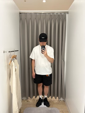 「THE NORTH FACE（ザノースフェイス）のSTANDARD TECH CAP（キャップ、ブラック系）」を使った、YuUTaさん（メンズ・178cm）の夏コーディネート