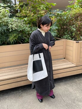 「アーバンリサーチ」｜「アイテム（シャツワンピース）」を使った、伊藤さん（レディース・151cm）の秋コーディネート