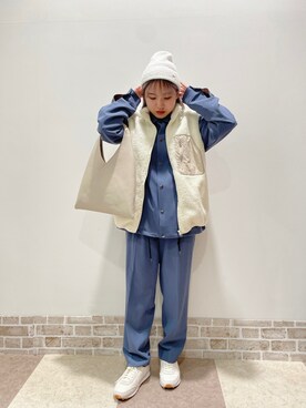 「ITEMS URBANRESEARCH（アイテムズ アーバンリサーチ）のアイテム（ニットキャップ/ビーニー）」を使った、伊藤さん（レディース・151cm）の冬コーディネート