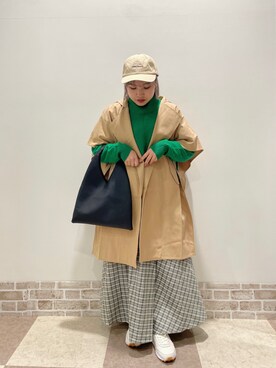 「チェック柄に恋してる」｜「アイテム（その他アウター）」を使った、伊藤さん（レディース・151cm）の冬コーディネート